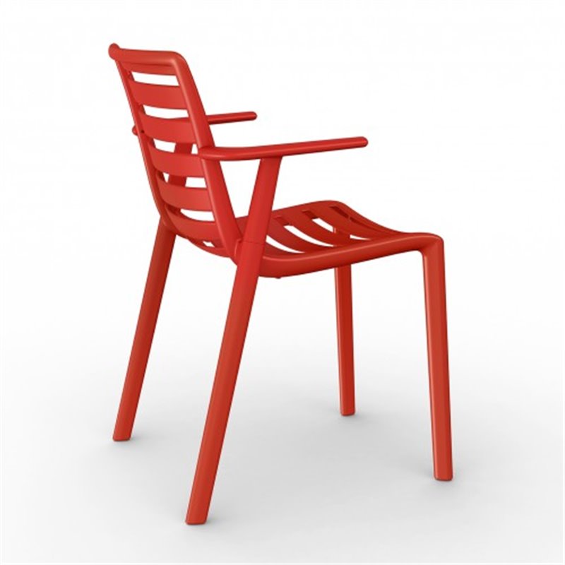 Set di 2 sedie rosse con braccioli Slatkat Resol 04165.2X ...
