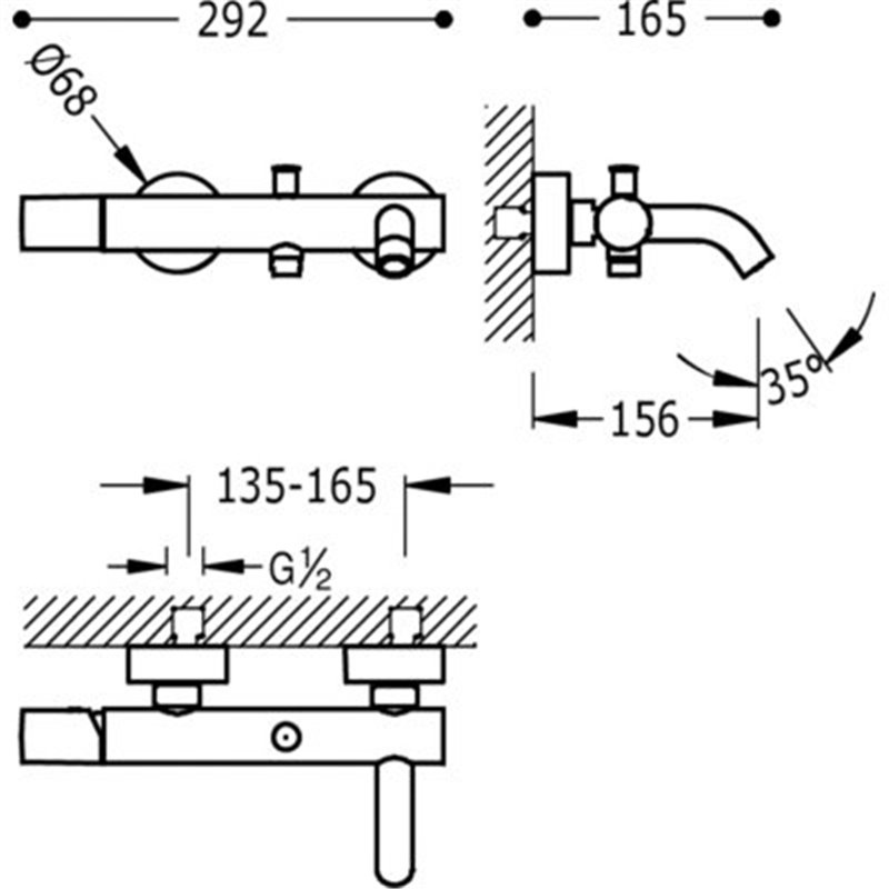 Kit per vasca da bagno - doccia giallo TRES STUDY 261.170 ...